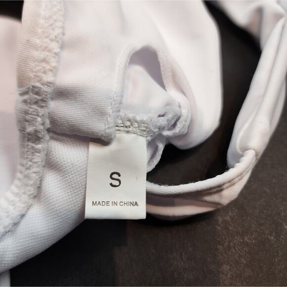 Sexy White Monokini One Piece Swimsuit Bikini Cutout Womens Size S - Picture 7 of 7